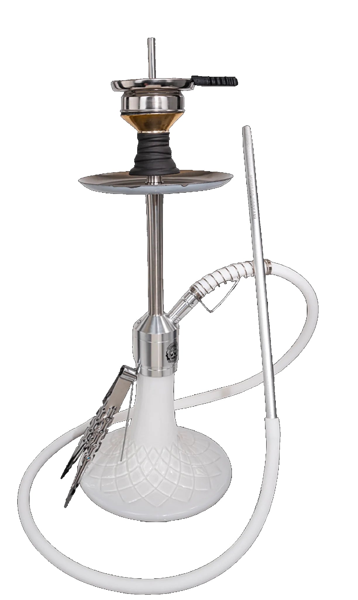 Chicano Miklo Silver Edelstahl, Schwarz / Weiss